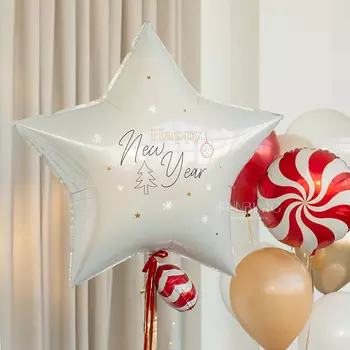 Шар из фольги с дождем и надписью «Северная звезда»