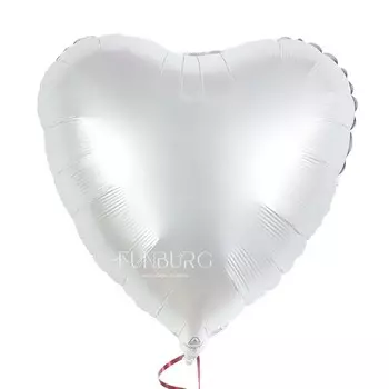 Шар из фольги «Сердце Satin белое»