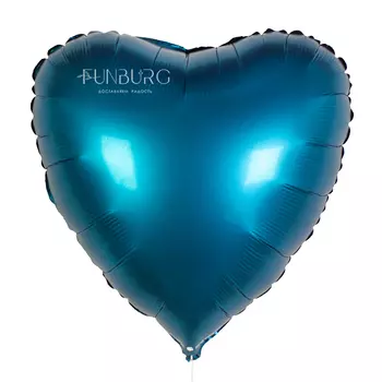Шар из фольги «Сердце Satin индиго»