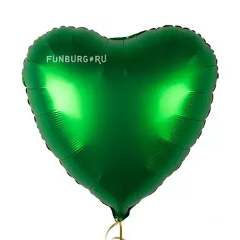 Шар из фольги «Сердце Satin изумрудное»