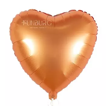 Шар из фольги «Сердце Satin» янтарное