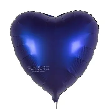 Шар из фольги «Сердце Satin темно-синий»