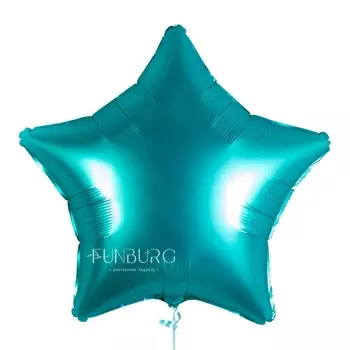 Шар из фольги «Звезда Satin aqua»