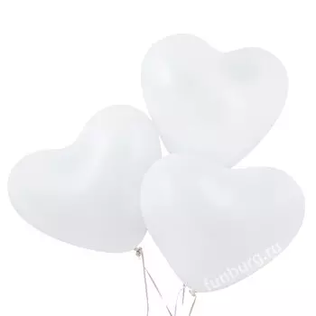 Воздушные шары (16 дюймов) «Белые сердца»
