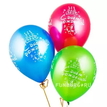 Воздушные шары «С днём рождения (торт и шарики)»