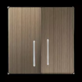 Набор клавиш для выключателя двухклавишного с подсветкой (бронзовый) Werkel WL12-SW-2G-LED-CP 4690389100550