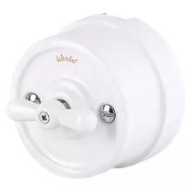 Переключатель одноклавишный (белый) Ретро Werkel WL18-01-03 4690389100604