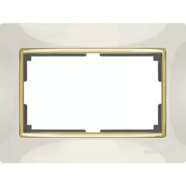 Рамка для двойной розетки (слоновая кость, золото) Werkel WL03-Frame-01-DBL-ivory-GD 4690389083853