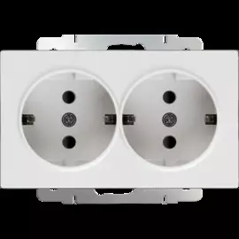 Розетка двойная с заземлением (белая) Werkel WL01-SKG-02-IP20 4690389073106