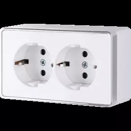 Розетка двойная с заземлением Gallant (белая) Werkel WL15-02-03 4690389102103