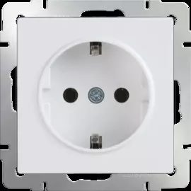 Розетка с заземлением (белая) Werkel WL01-SKG-01-IP20 4690389045615
