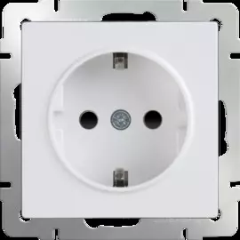 Розетка с заземлением, безвинтовой зажим (белая) Werkel WL01-10-01 4690389126239