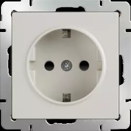 Розетка с заземлением, безвинтовой зажим (слоновая кость) Werkel WL03-10-01 4690389126253
