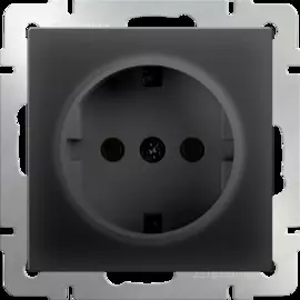 Розетка с заземлением (черный матовый) Werkel WL08-SKG-01-IP20 4690389054211