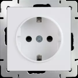 Розетка с заземлением и шторками (белая) Werkel WL01-SKGS-01-IP44 4690389047145