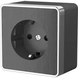 Розетка с заземлением и шторками Gallant (графит рифленый) Werkel WL15-02-02 4690389128233
