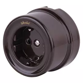 Розетка с заземлением (коричневый) Ретро Werkel WL18-03-01 4690389100710