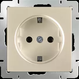 Розетка с заземлением (шампань) Werkel WL11-SKG-01-IP20 4690389124556
