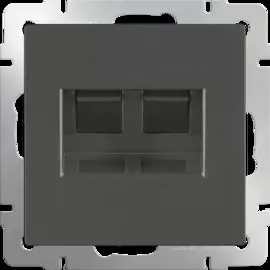 Розетка телефонная RJ-11 и Еthernet RJ-45 (серо-коричневый) Werkel WL07-RJ11+RJ45 4690389054105