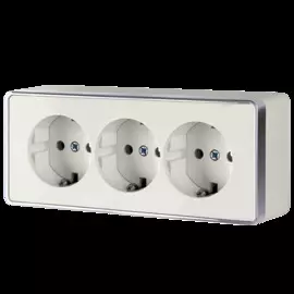 Розетка тройная с заземлением и шторками Gallant (слоновая кость) Werkel WL15-02-05 4690389130144
