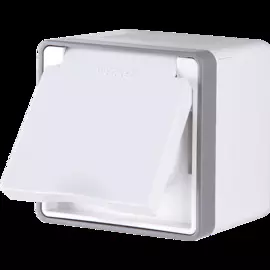 Розетка влагозащ. с зазем. с защит. крышкой и шторками Gallant (белая) Werkel WL15-02-04 4690389102134