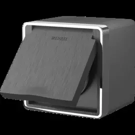 Розетка влагозащ. с зазем. с защит. крышкой и шторками Gallant (графит рифленый) Werkel WL15-02-04 4690389128257