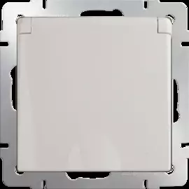 Розетка влагозащ. с зазем. с защит. крышкой и шторками (слоновая кость) Werkel WL03-SKGSC-01-IP44-ivory 4690389046247