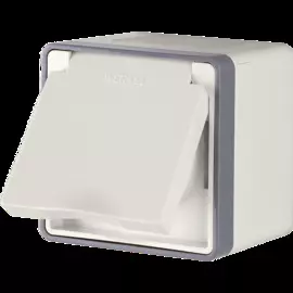 Розетка влагозащ. с зазем. с защит. крышкой и шторками Gallant (слоновая кость) Werkel WL15-02-04 4690389102264