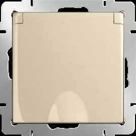 Розетка влагозащ. с зазем. с защит. крышкой и шторками (шампань) Werkel WL11-SKGSC-01-IP44 4690389124570