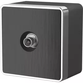 ТВ-розетка оконечная Gallant (графит рифленый) Werkel WL15-21-01 4690389128301