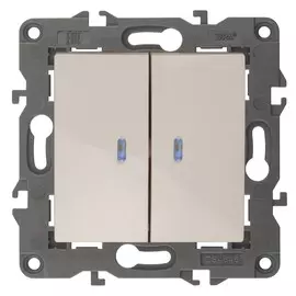 Выключатель двойной с подсветкой Эра 14-1105-02