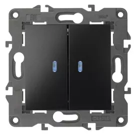 Выключатель двойной с подсветкой Эра 14-1105-05