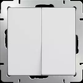 Выключатель двухклавишный (белый) Werkel WL01-SW-2G 4690389045554