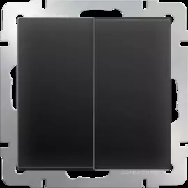 Выключатель двухклавишный (черный матовый) Werkel WL08-SW-2G 4690389054150