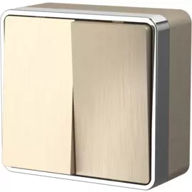 Выключатель двухклавишный Gallant (шампань рифленый) Werkel WL15-03-01 4690389129667