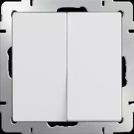 Выключатель двухклавишный проходной (белый) Werkel WL01-SW-2G-2W 4690389045561