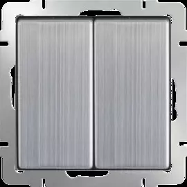 Выключатель двухклавишный проходной (глянцевый никель) Werkel WL02-SW-2G-2W 4690389045769