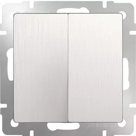 Выключатель двухклавишный проходной (перламутровый рифленый) Werkel WL13-SW-2G-2W 4690389124426