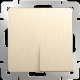 Выключатель двухклавишный проходной (шампань рифленый) Werkel WL10-SW-2G-2W 4690389085321