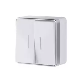 Выключатель двухклавишный с подсветкой Gallant (белый) Werkel WL15-03-03 4690389102073