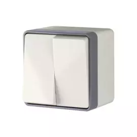 Выключатель двухклавишный влагозащищенный Gallant (слоновая кость) Werkel WL15-03-02 4690389102271