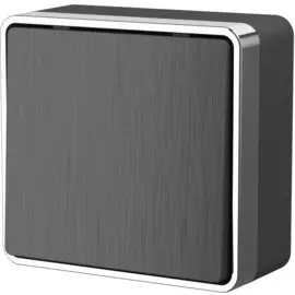 Выключатель одноклавишный проходной Gallant (графит рифленый) Werkel WL15-01-03 4690389128196