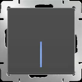 Выключатель одноклавишный проходной с подсветкой (серо-коричневый) Werkel WL07-SW-1G-2W-LED 4690389086663