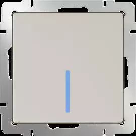 Выключатель одноклавишный проходной с подсветкой (слоновая кость) Werkel WL03-SW-1G-2W-LED-ivory 4690389059254