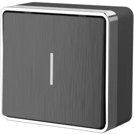 Выключатель одноклавишный с подсветкой Gallant (графит рифленый) Werkel WL15-01-04 4690389128219