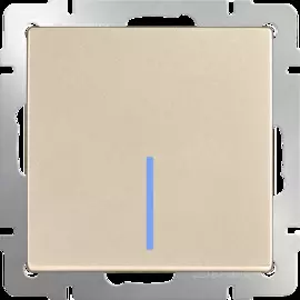 Выключатель одноклавишный с подсветкой(шампань) Werkel WL11-SW-1G-LED 4690389124624