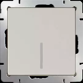 Выключатель одноклавишный с подсветкой (слоновая кость) Werkel WL03-SW-1G-LED-ivory 4690389059261