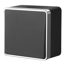 Выключатель одноклавишный влагозащищенный Gallant (черный, хром) Werkel WL15-01-02 4690389130212