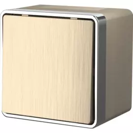 Выключатель одноклавишный влагозащищенный Gallant (шампань рифленый) Werkel WL15-01-02 4690389129599