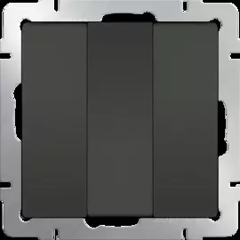 Выключатель трехклавишный (серо-коричневый) Werkel WL07-SW-3G 4690389073458